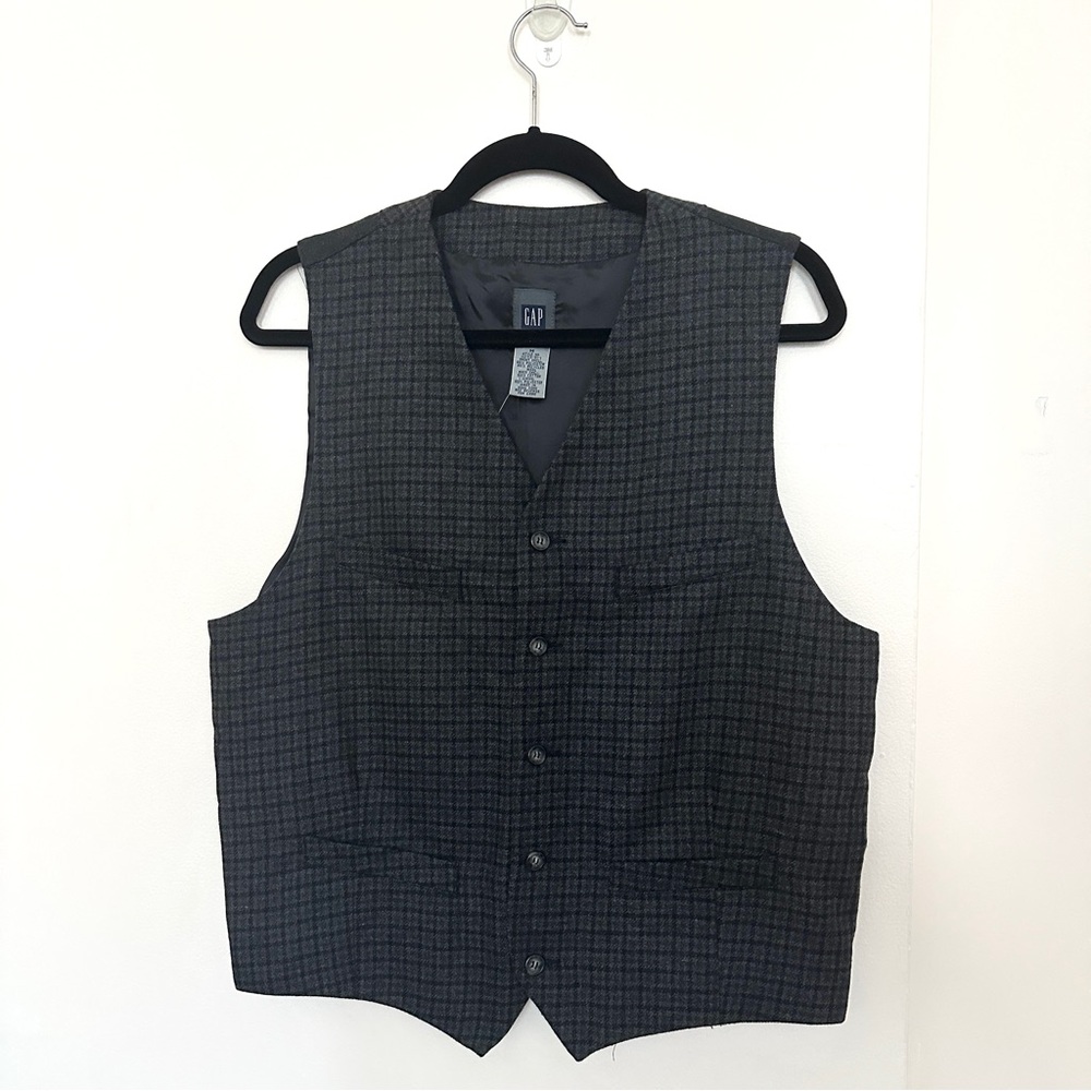 Vintage Gap Checkered Grey Vest